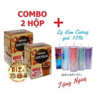 Combo 2 hộp Nescafe Sữa Đá ( 10 gói × 24 g ) Tặng 1 ly kim cương ( màu ngẫu nhiên)