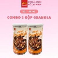 Combo 2 hộp Ngũ cốc dinh dưỡng PLAY vị cam cacao mix trái cây - Granola ăn sáng giảm cân tiện lợi