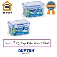 Combo 2 Hộp Nhựa Chữ Nhật Đựng Thực Phẩm Duy Tân Matsu 1500ml (18,5 x 13,5 x 10,4 cm) No.434