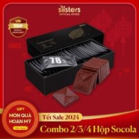 Combo 2 hộp Socola đen nguyên chất không đường Chocolate thanh ăn kiêng 120 gram