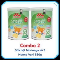 Combo 2 hộp sữa bột Morinaga số 3 Hương Vani 850g cho bé >3Y