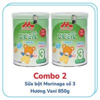 Combo 2 hộp sữa bột Morinaga số 3 Hương Vani 850g cho bé >3Y