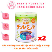 Combo 2 Hộp Sữa Morinaga 1-3 Mẫu Nội Địa Nhật Bản (Hộp 800gr x 2)