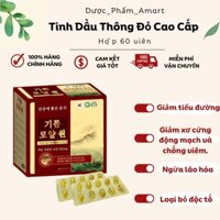 COMBO 2 HỘP Tinh Dầu Thông Đỏ Royal Hàn Quốc Cao Cấp hỗ trợ tăng lưu thông khí huyết, giảm mỡ máu [Hộp 60 Viên] Đỏ