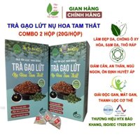 Combo 2 hộp trà gạo lứt nụ hoa tam thất Bảo Khang, đẹp da, giảm cân, an thần, ngủ ngon, huyết áp cao