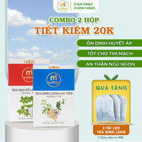 Combo 2 Hộp Trà Giảo Cổ Lam Lá Sen và Trà Đinh Lăng Lạc Tiên hộp 30 túi thương hiêu Quà 3 Miền
