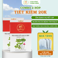 Combo 2 hộp Trà Giảo Cổ Lam Lá Sen hộp 30 túi lọc thương hiệu Quà 3 Miền