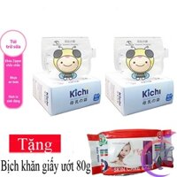 Combo 2 hộp Túi trữ sữa Kichi 120ml x 32 túi / hộp Tặng 1 bịch khăn giấy ướt Baby 80g - túi trữ sữa mẹ cho bé an toàn