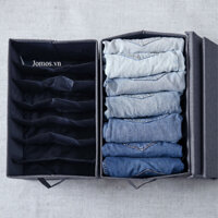 Combo 2 hộp vải đựng đồ Jomos chia 7 ngăn vải oxford cao cấp dày dặn cứng cáp J21