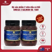 Combo 2 hộp viên uống Omega 3 dầu cá Hồi nhập khẩu chính hãng Úc OMEGA 3 SALMON OIL (180 viên)