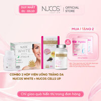 Combo 2 hộp viên uống trắng da Nucos White và Nucos Cells Up hỗ trợ làm đẹp da, dưỡng sáng