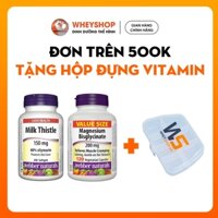 Combo 2 hũ hỗ trợ sức khỏe - Magnesium Bisglycinate  200mg ( 120 viên ) + Milk Thistle 150mg ( 240 viên )Webber Naturals