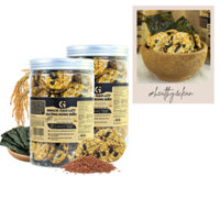 Combo 2 hũ Snack gạo lứt nướng rong biển GUfoods (mỗi hũ 100g) - Giòn rụm, Healthy, Giàu dinh dưỡng, Thuần chay
