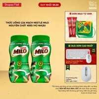 Combo 2 hũ thức uống lúa mạch Nestlé® Milo® nguyên chất 400g (hũ nhựa)