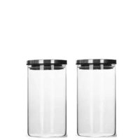 Combo (2) Hũ Thủy Tinh Tròn 1 Lít Nắp Inox Hít Kín Hơi