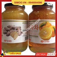 Combo 2 hũ trà gừng mật ong và mứt trà chanh mật ong Natural Food Hàn Quốc 1 kg,  mật ong gừng, PP Sâm Yến Thái An
