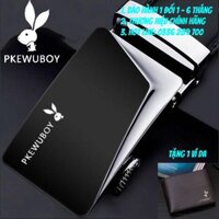 [COMBO 2 IN 1 ] THẮT LƯNG DA NAM CAO CẤP PLAYBOY +  VÍ DA NAM HIỆU PLAYBOY