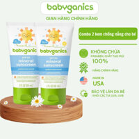 COMBO 2 kem chống nắng hữu cơ Babyganics cho trẻ không gây cay mắt, không gây kích ứng 50SPF Mỹ 59ml