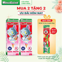 Combo 2 kem đánh răng cho bé vị dâu OralClean Tom and Jerry Tutti-Frutti (75ml/tuýp)
