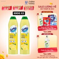 Combo 2 Kem tẩy chuyên dụng Sunlight|Phiên bản nâng cấp từ Cif|Siêu sạch Siêu sáng|Chai 690g