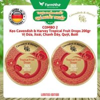 (Combo 2) Kẹo Cavendish & Harvey Tropical Fruit 200g Mây Hộp Thiếc - Kẹo Đức với Phiên Bản Đặc Biệt