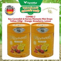 (Combo 2) Kẹo Cavendish & Harvey Moments Mini Drops Yellow 100G – ORANGE, STRAWBERRY, LEMON