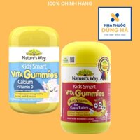 Combo 2 Kẹo Dẻo Cho Bé Nature's Way Kids Smart Vita Gummies Calcium + Vitamin D Và Multi Vitamin for Fussy Eaters 60v/h