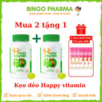 Combo 2 Kẹo dẻo Happy Vitamin tổng hợp cho bé Kids Plus+ D3K2,A,B12,C,DHA lọ 80 viên