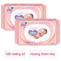 Combo 2 khăn ướt Bobby dịu nhẹ cho da nhạy cảm hương thơm nhẹ nhàng gói 100 miếng