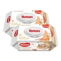 Combo 2 Khăn ướt cao cấp Huggies bơ hạt mỡ 72 Miếng