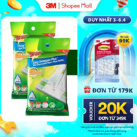 Combo 2 Khăn ướt thay thế cây lau siêu tốc 3M™ Scotch-Brite™, 28cmx21cm, 8 miếng/gói, kháng khuẩn 99,9%, hương trà xanh