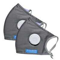 Combo 2 khẩu trang Karibon Maxair lọc bụi mịn, khử mùi - Xám - L
