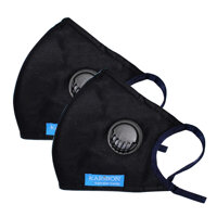 Combo 2 khẩu trang Karibon Maxair lọc bụi mịn, khử mùi - Đen - L