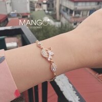 Combo 2 lắc tay thiên nga Mango Accessories mạ vàng 18k, đính đá Saphire