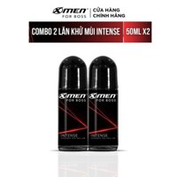 Combo 2 Lăn khử mùi Xmen for boss Hương Trầm Nội Lực Intense 50ml/chai