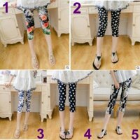 Combo  2 legging lửng hoa