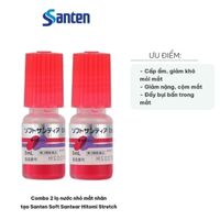 Combo 2 lọ nước nhỏ mắt nhân tạo Santen Soft Santear Hitomi Stretch