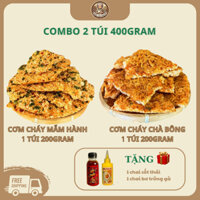 Combo 2 loại: 1 túi Cơm Cháy Chà Bông 200G + 1 túi Cơm Cháy Mắm Hành 200G - Bếp Cô Nhan
