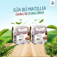 Combo 2 Lốc 4 chai x 200ml  Sữa Bú Matilia Pháp vị Socola -  dành cho các mẹ cho con bú