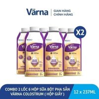 Combo 2 Lốc 6 hộp sữa bột pha sẵn Värna Colostrum (12 hộp giấy x 237ml) - Sữa non cho người lớn, Tăng đề kháng nhanh
