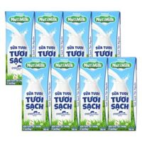 Combo 2 lốc sữa tươi sạch tiệt trùng Nutimilk, ít đường, 180ml (lốc 4 hộp)