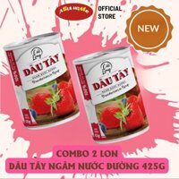 Combo 2 Lon Dâu Tây Ngâm Đường 425g Thực Phẩm Long Châu