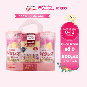 Combo 2 lon sữa bột Glico Icreo số 0 (800g)