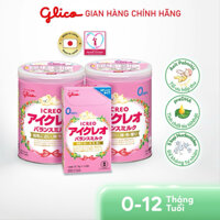 Combo 2 Lon Sữa Bột Glico Icreo Balance Milk (Icreo Số 0) (800g x2 lon) + 1 Hộp Giấy Số 0 10thanh 12,7g/thanh