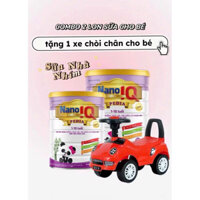 Combo 2 lon Sữa bôt Nano IQ Pedia ( tặng 1 xe chòi chân )dành cho trẻ từ 1-10 tuổi cho trẻ suy dinh dưỡng thấp còi, tr