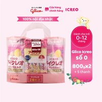 Combo 2 Lon Sữa Glico Icreo Balance Milk (Icreo Số 0) (800g x2 lon) Kèm 5 Thanh Sữa (5x12.7g/thanh)