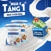 COMBO 2 LON Sữa Hạt Gluzabet 800gr (Tặng trà KOMBUCHA) Cho Người Tiểu Đường, Ổn Định Đường Huyết diasomalt