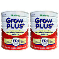 Combo 2 lon Sữa NutiFood Grow Plus+ Đỏ 1+ lon 1.5kg cho trẻ từ 1-2 tuổi