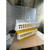 Combo 2 lồng bắt gà mẫu thấp 4kg - lồng vận chuyển gia cầm siêu bền, lồng nhựa trắng vàng, lồng bắt gà vịt, lồng gà