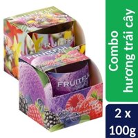 Combo 2 Ly nến thơm hỗ trợ khử mùi Bartek Fruitful 100g - hương trái cây, thơm phòng, thư giãn, không khói